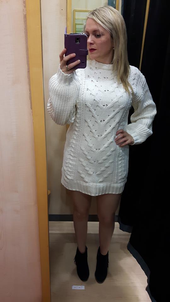 white jumper dress